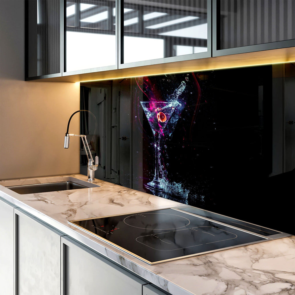 Cosmic Cocktail – Glass Kitchen Backsplash-BacksplashArtworks