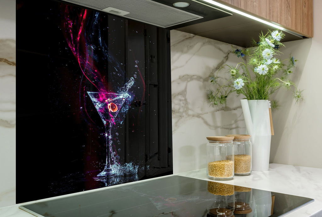 Cosmic Cocktail – Glass Kitchen Backsplash-BacksplashArtworks