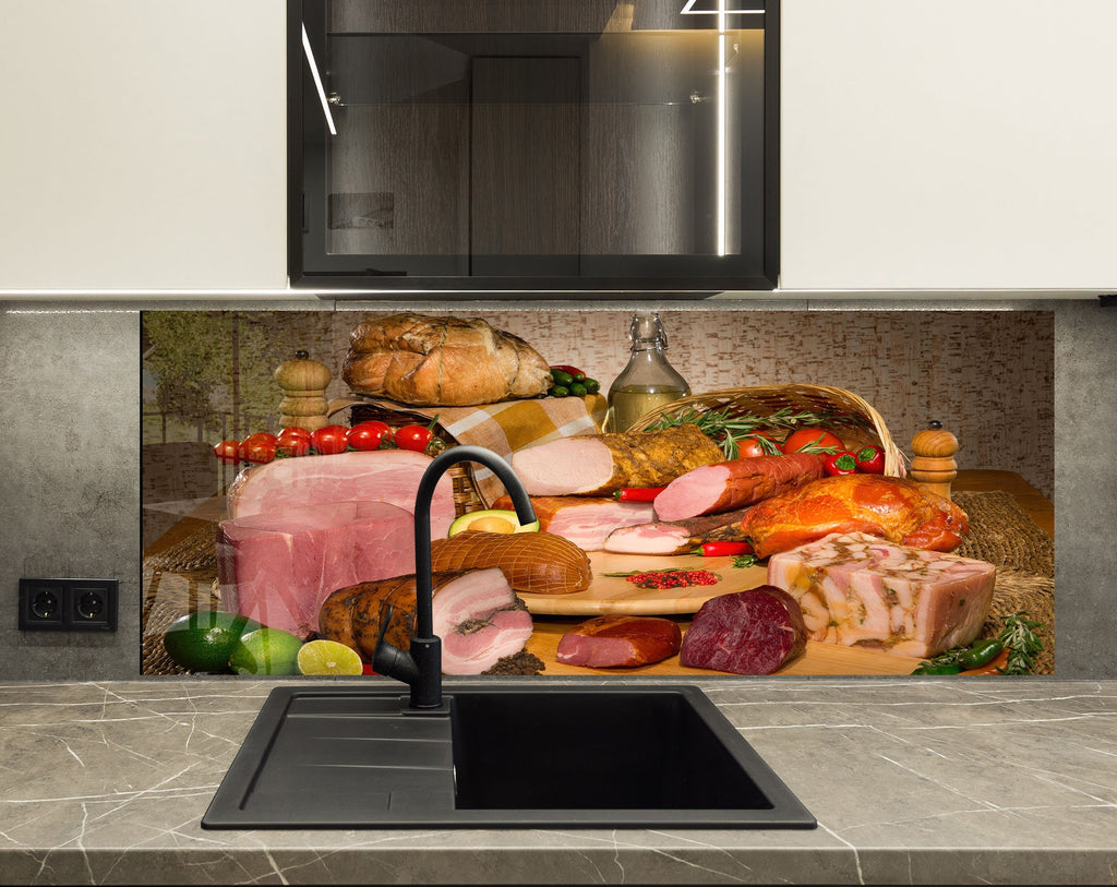 Gourmet Charcuterie Delight – Glass Kitchen Backsplash-BacksplashArtworks