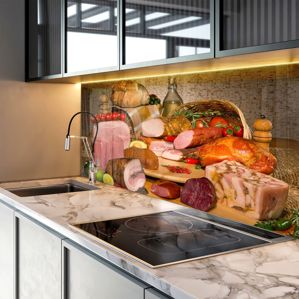 Gourmet Charcuterie Delight – Glass Kitchen Backsplash-BacksplashArtworks