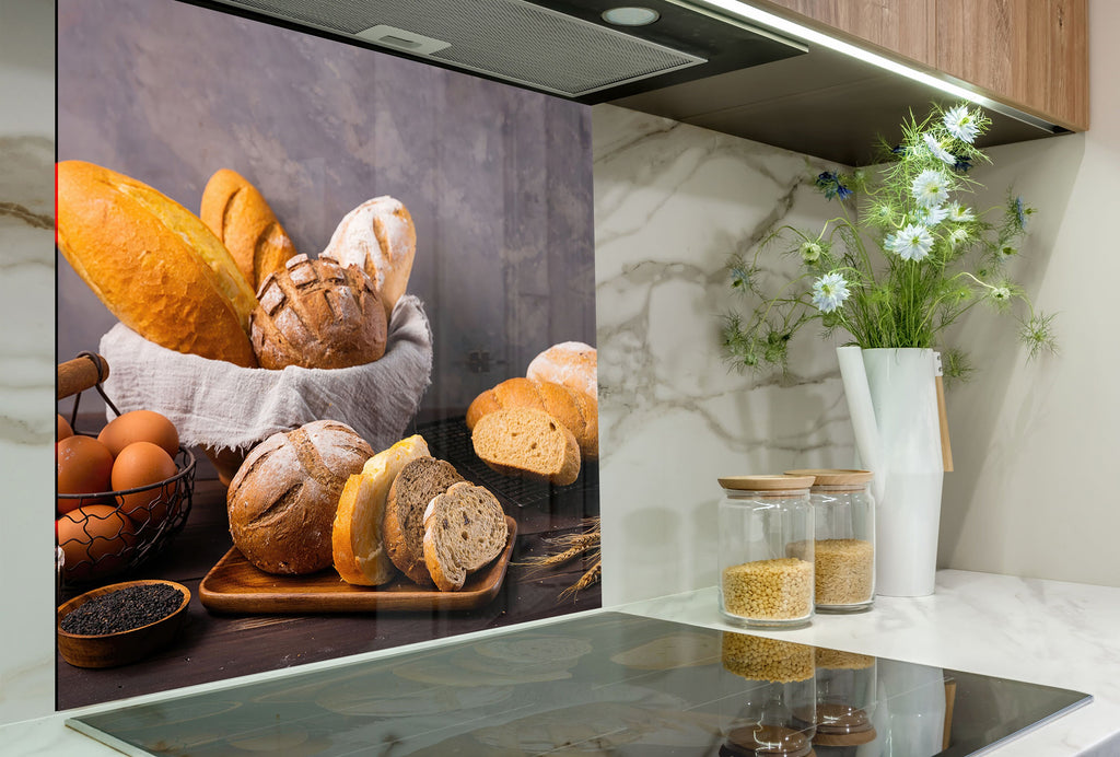 Rustic Bakery Bread – Glass Kitchen Backsplash-BacksplashArtworks