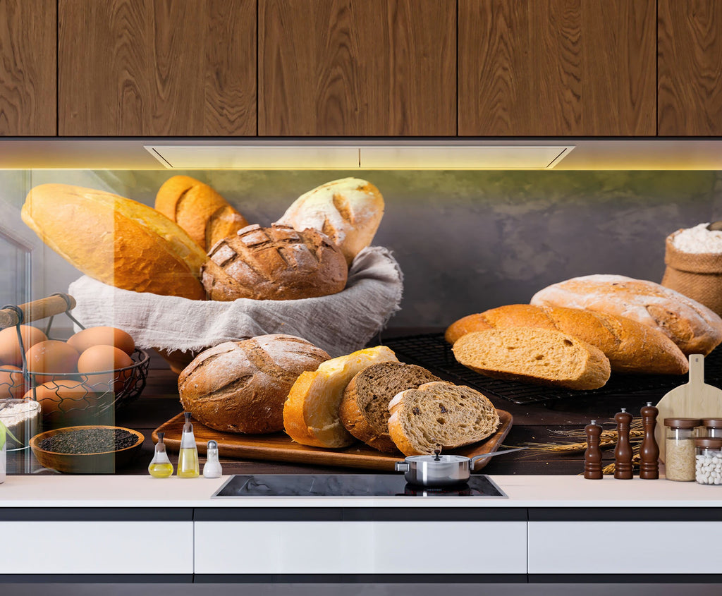 Rustic Bakery Bread – Glass Kitchen Backsplash-BacksplashArtworks