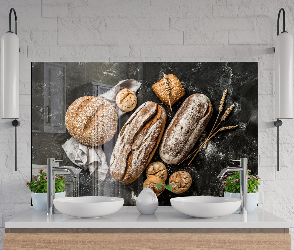 Rustic Sourdough Bread – Glass Kitchen Backsplash-BacksplashArtworks