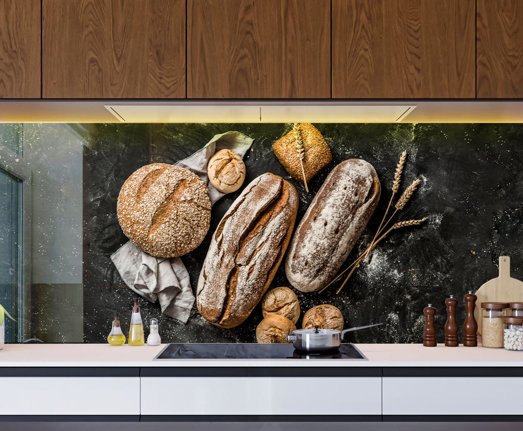 Rustic Sourdough Bread – Glass Kitchen Backsplash-BacksplashArtworks