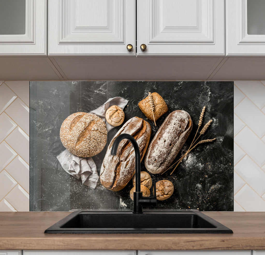 Rustic Sourdough Bread – Glass Kitchen Backsplash-BacksplashArtworks