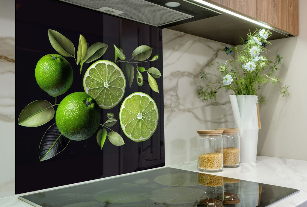 Lime Slice Glass Kitchen Backsplash – Fresh Citrus Vibe-BacksplashArtworks