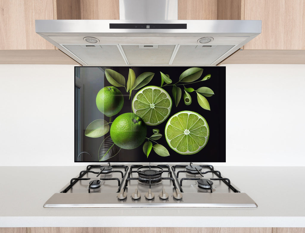 Lime Slice Glass Kitchen Backsplash – Fresh Citrus Vibe-BacksplashArtworks
