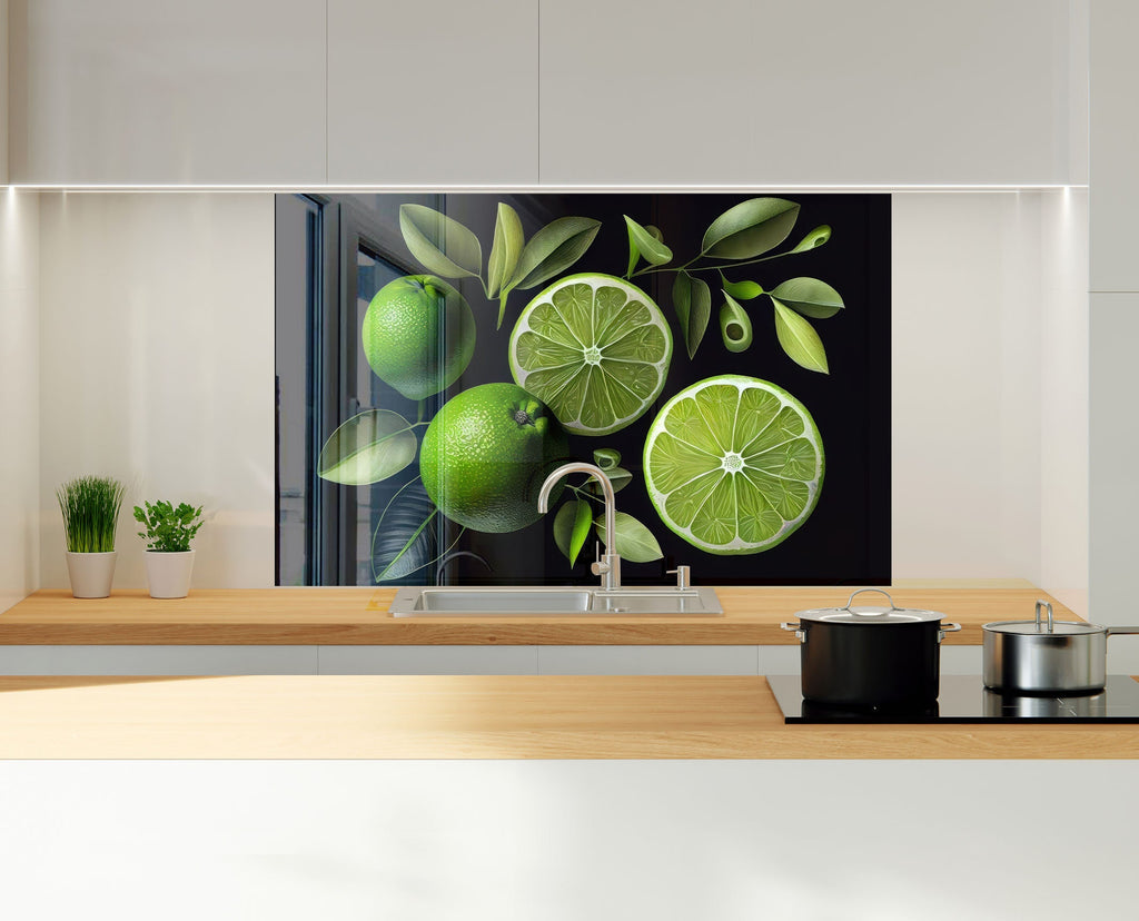 Lime Slice Glass Kitchen Backsplash – Fresh Citrus Vibe-BacksplashArtworks