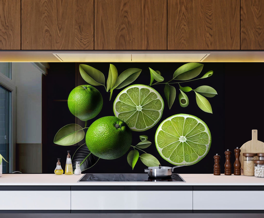 Lime Slice Glass Kitchen Backsplash – Fresh Citrus Vibe-BacksplashArtworks