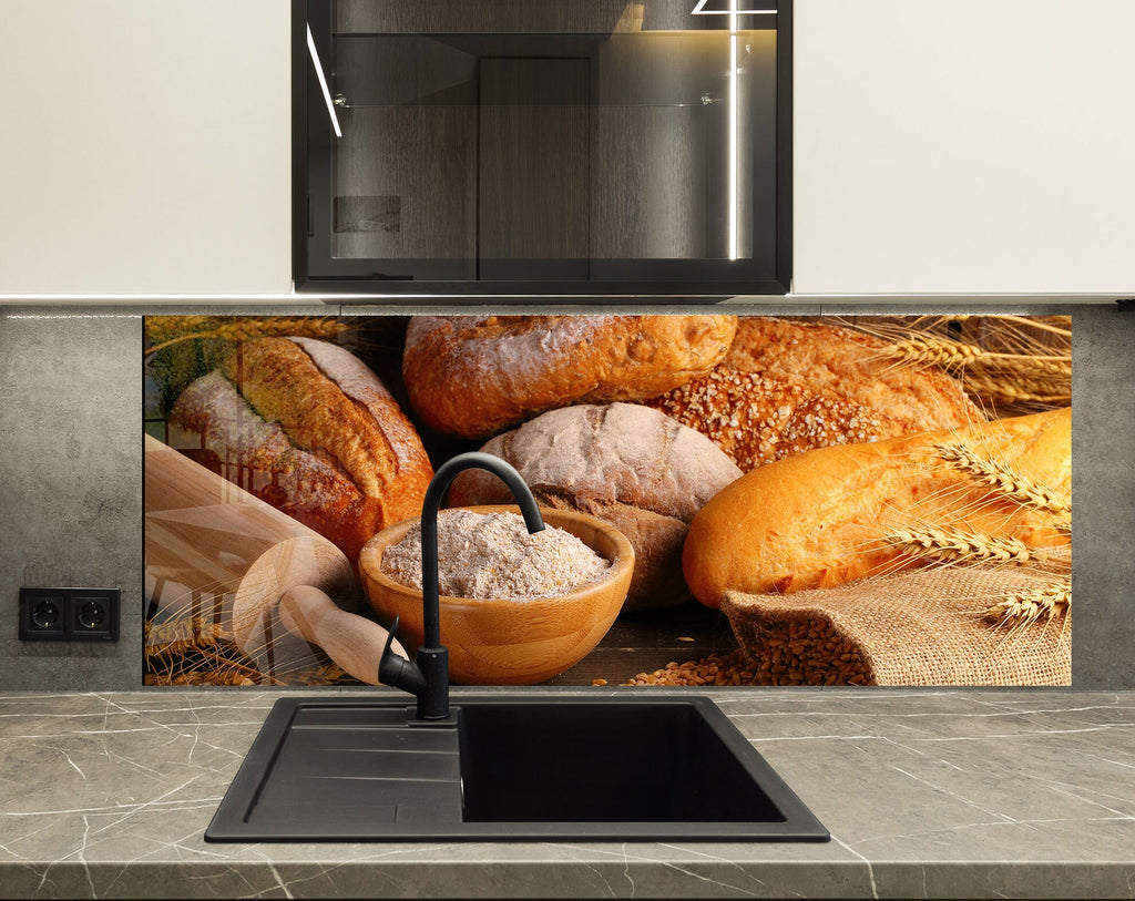 Rustic Bread - Glass Kitchen Backsplash-BacksplashArtworks