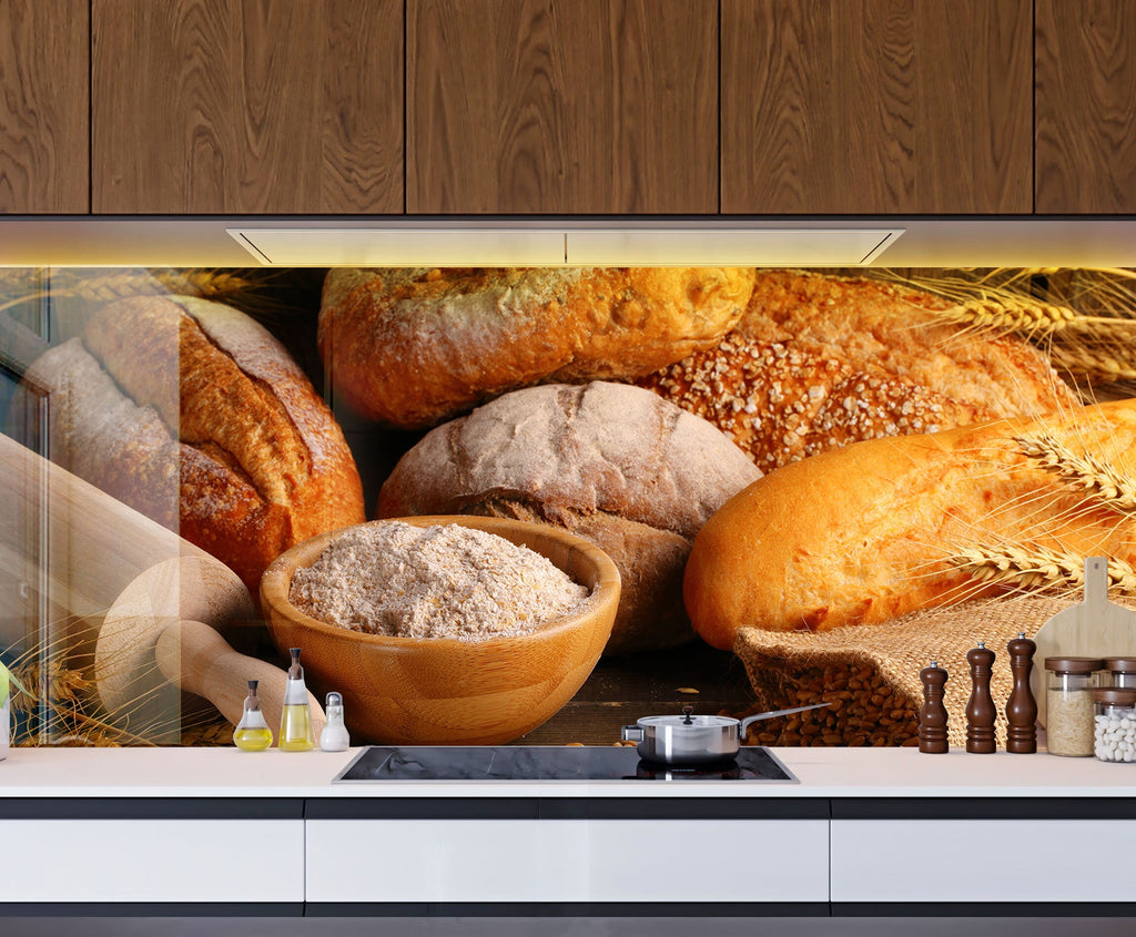 Rustic Bread - Glass Kitchen Backsplash-BacksplashArtworks