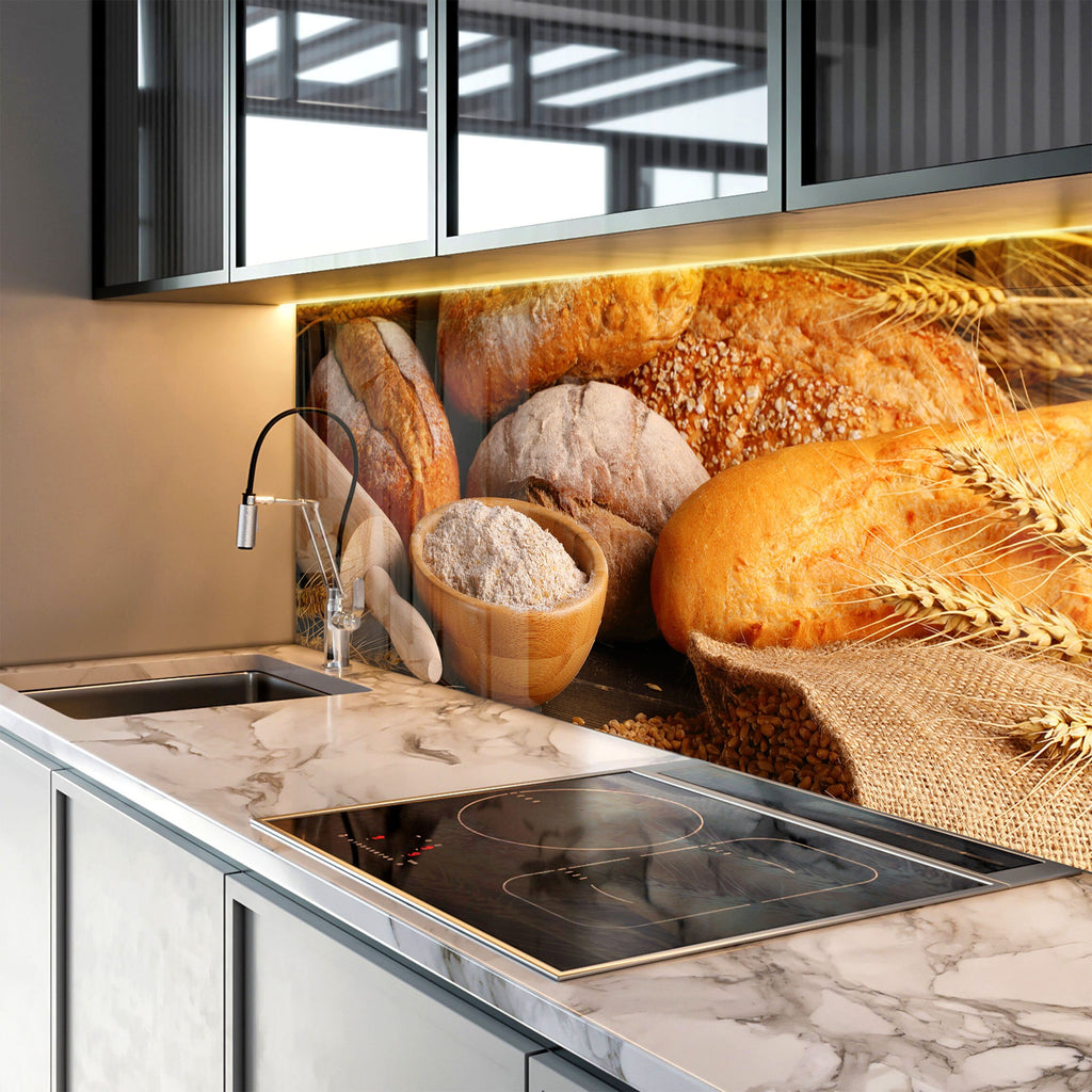Rustic Bread - Glass Kitchen Backsplash-BacksplashArtworks