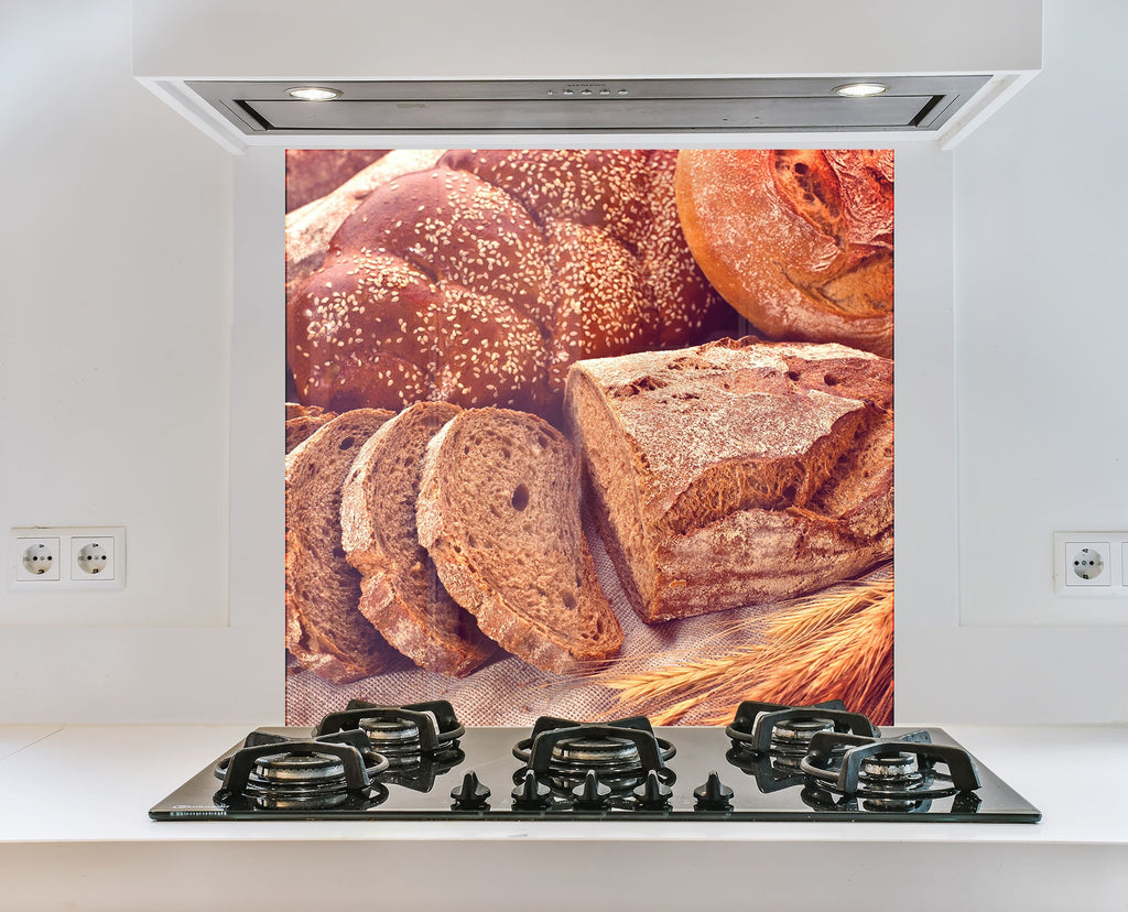 Rustic Whole Grain Bread – Glass Kitchen Backsplash-BacksplashArtworks