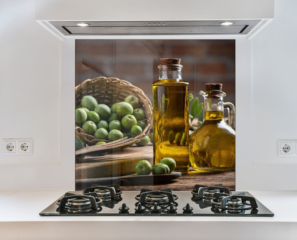 Olive Oil Tempered Glass Kitchen Backsplash – Fresh Design-BacksplashArtworks