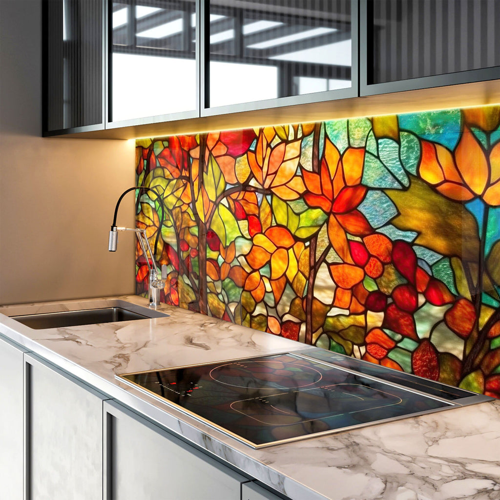 Autumn Stained - Glass Kitchen Backsplash-BacksplashArtworks