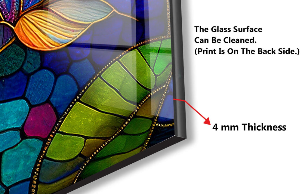 Lotus Stained - Glass Kitchen Backsplash-BacksplashArtworks