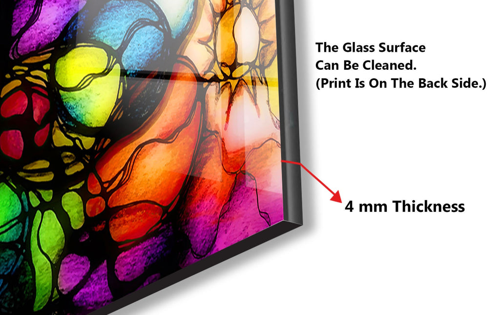 Abstract Stained - Glass Kitchen Backsplash-BacksplashArtworks