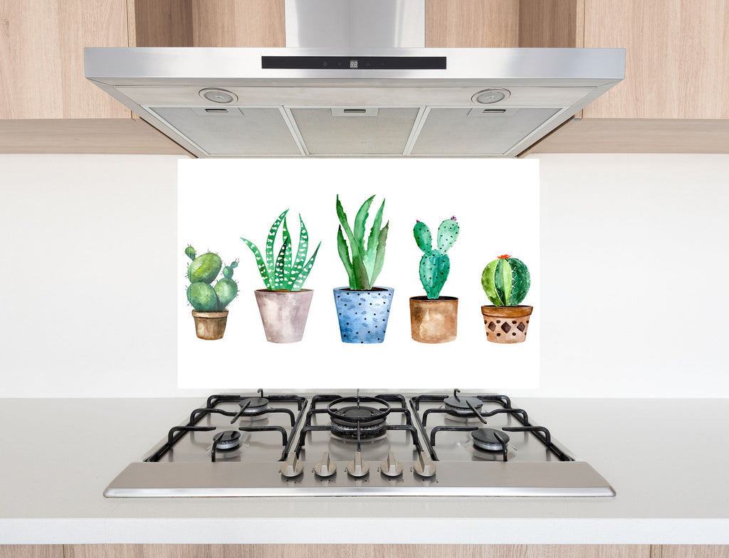 Cactus Tempered Glass Backsplash-BacksplashArtworks