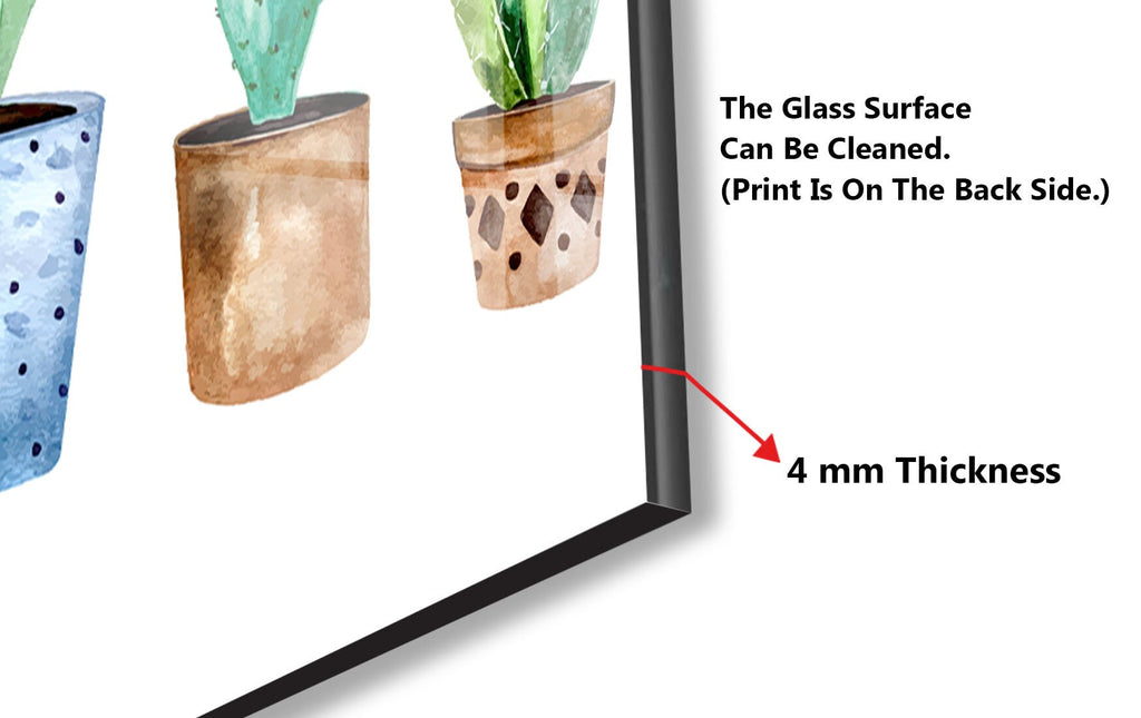 Cactus Tempered Glass Backsplash-BacksplashArtworks