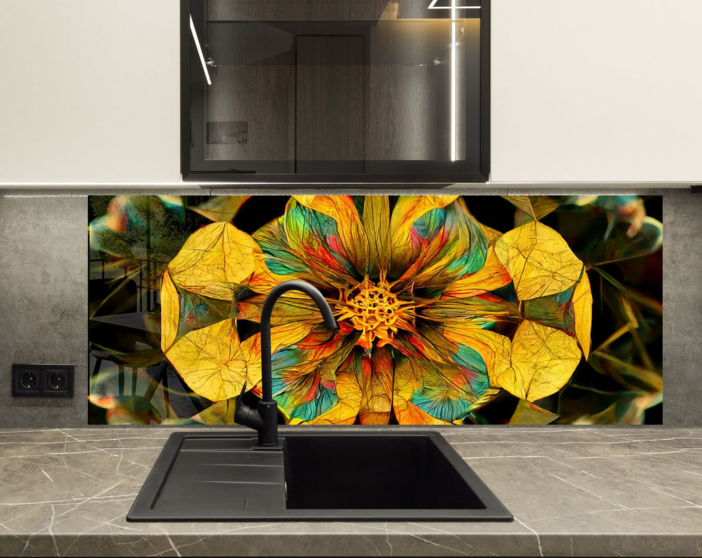 Stained Tempered Glass Backsplash-BacksplashArtworks