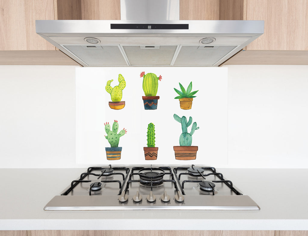 Cactus Tempered Glass Backsplash-BacksplashArtworks