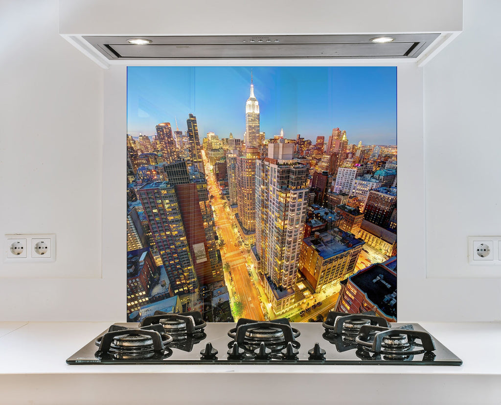 New York City Skyline - Glass Kitchen Backsplash-BacksplashArtworks