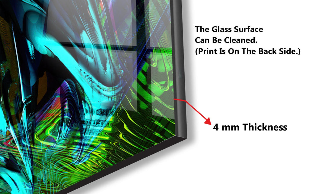 Colorful Abstract Art - Glass Kitchen Backsplash-BacksplashArtworks