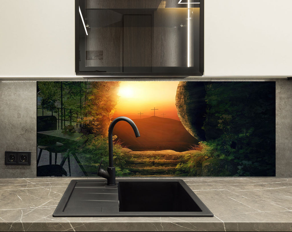 Sunset Portal - Glass Kitchen Backsplash-BacksplashArtworks