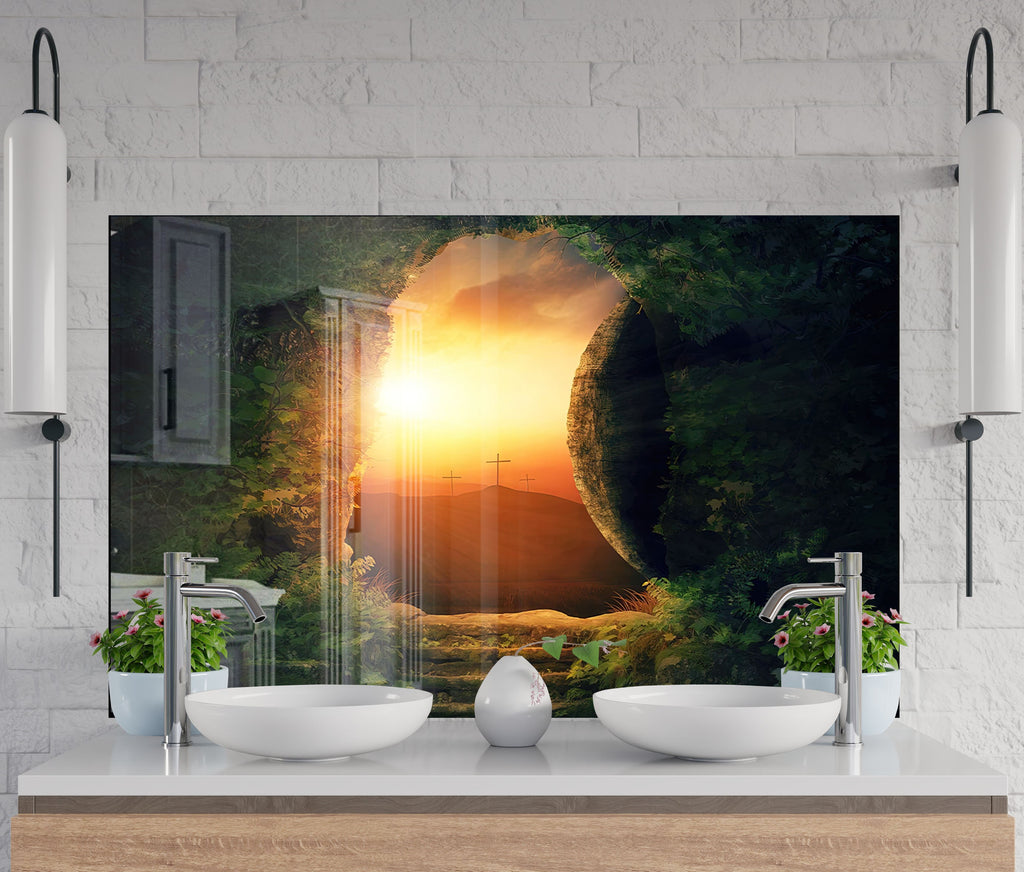 Sunset Portal - Glass Kitchen Backsplash-BacksplashArtworks