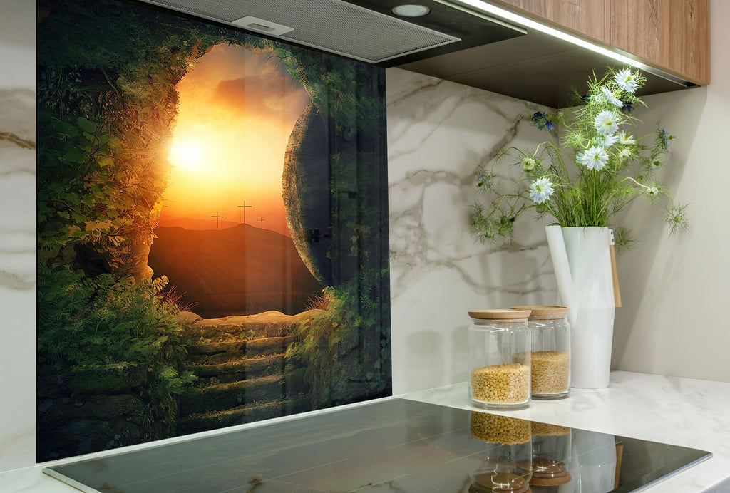 Sunset Portal - Glass Kitchen Backsplash-BacksplashArtworks