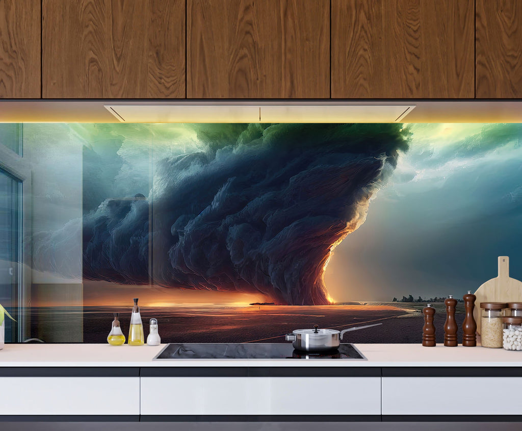 Stormy Twilight - Glass Kitchen Backsplash-BacksplashArtworks