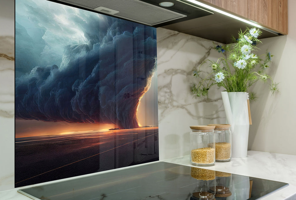 Stormy Twilight - Glass Kitchen Backsplash-BacksplashArtworks