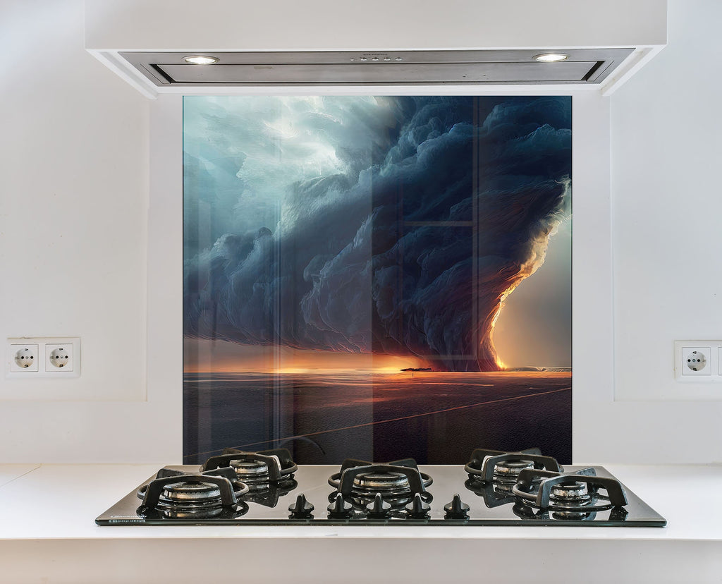 Stormy Twilight - Glass Kitchen Backsplash-BacksplashArtworks