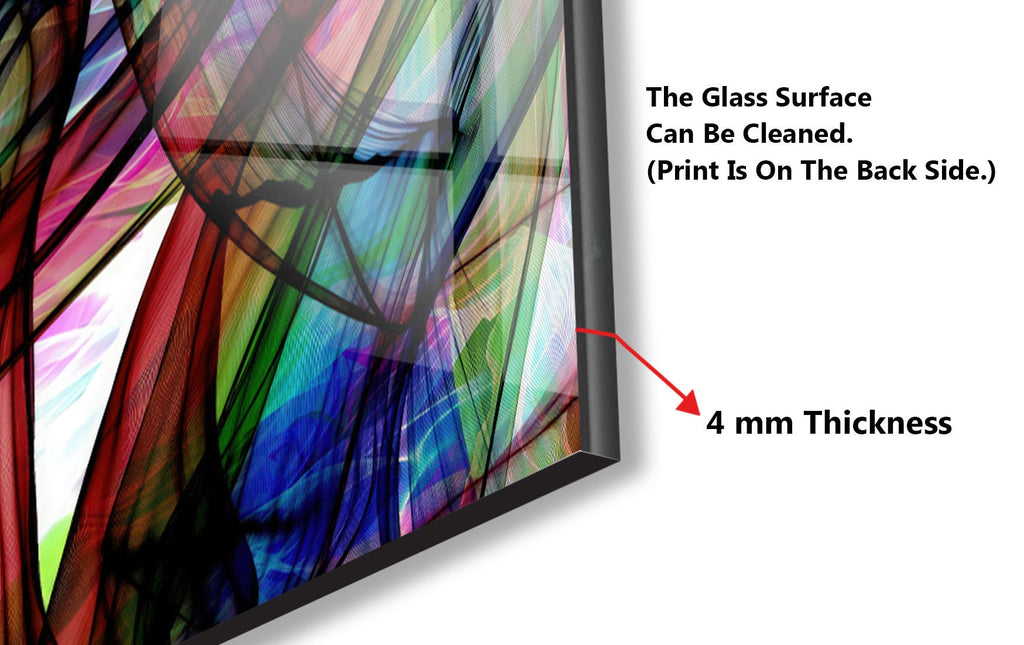 Colorful Abstract Swirl - Glass Kitchen Backsplash-BacksplashArtworks