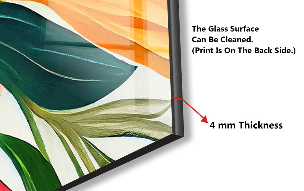 Leaves Tempered Glass Backsplash-BacksplashArtworks