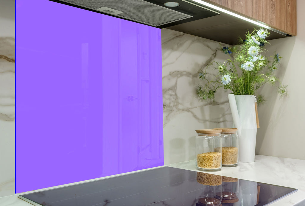 Blue Violet - Tempered Glass Kitchen Backsplash-BacksplashArtworks