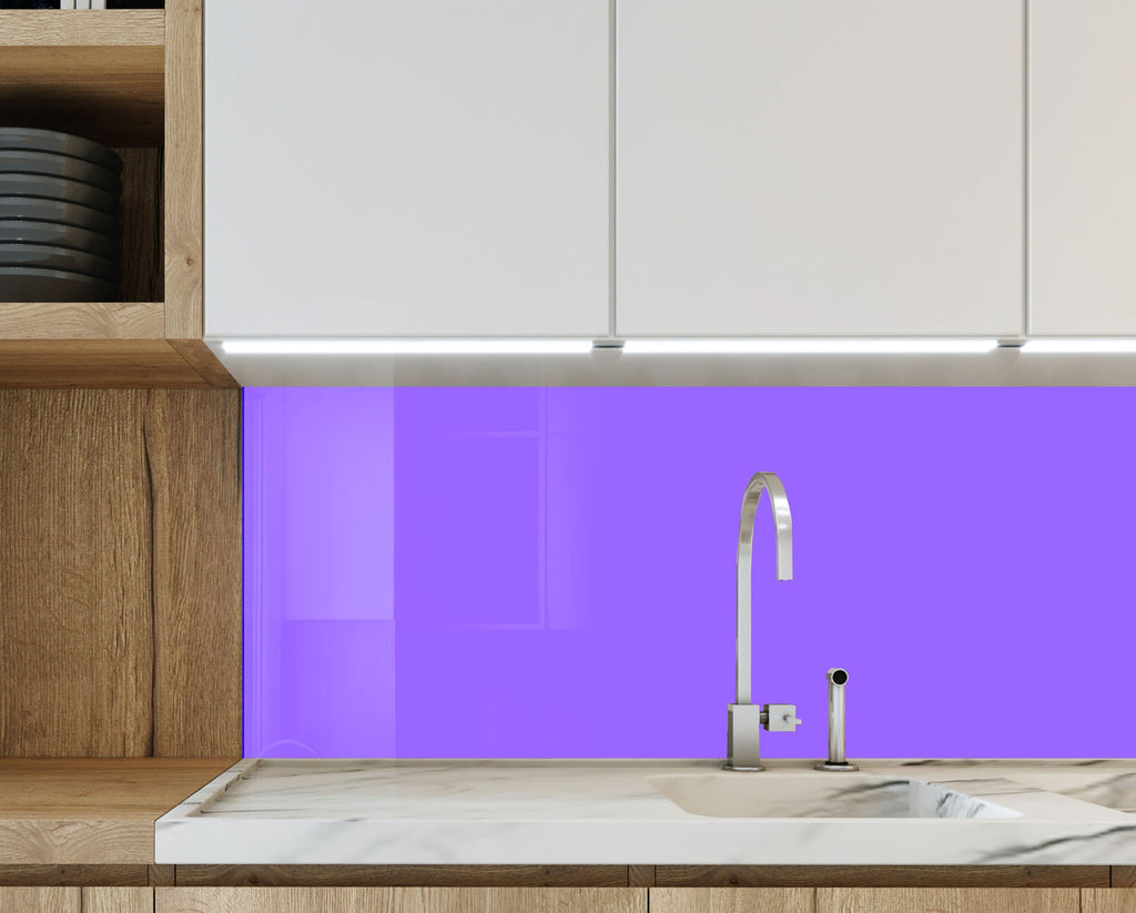 Blue Violet - Tempered Glass Kitchen Backsplash-BacksplashArtworks