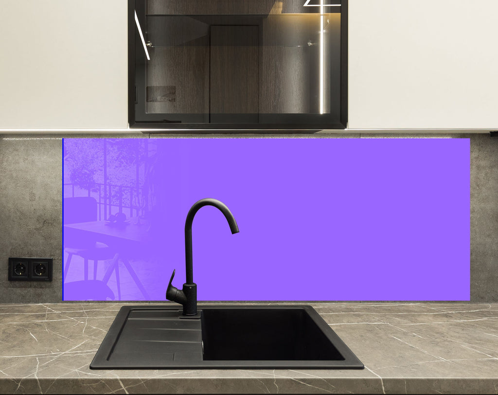 Blue Violet - Tempered Glass Kitchen Backsplash-BacksplashArtworks