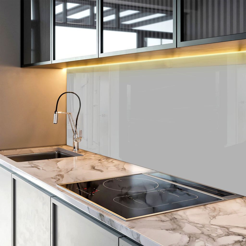 Grey - Tempered Glass Kitchen Backsplash-BacksplashArtworks