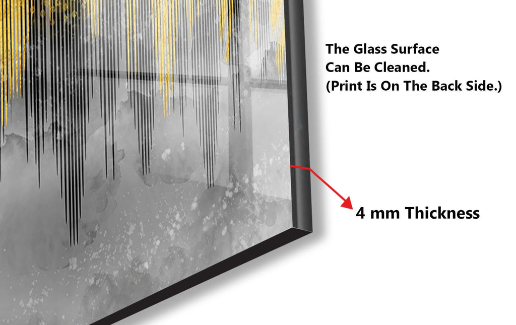 Golden Marble Tempered Glass Backsplash-BacksplashArtworks