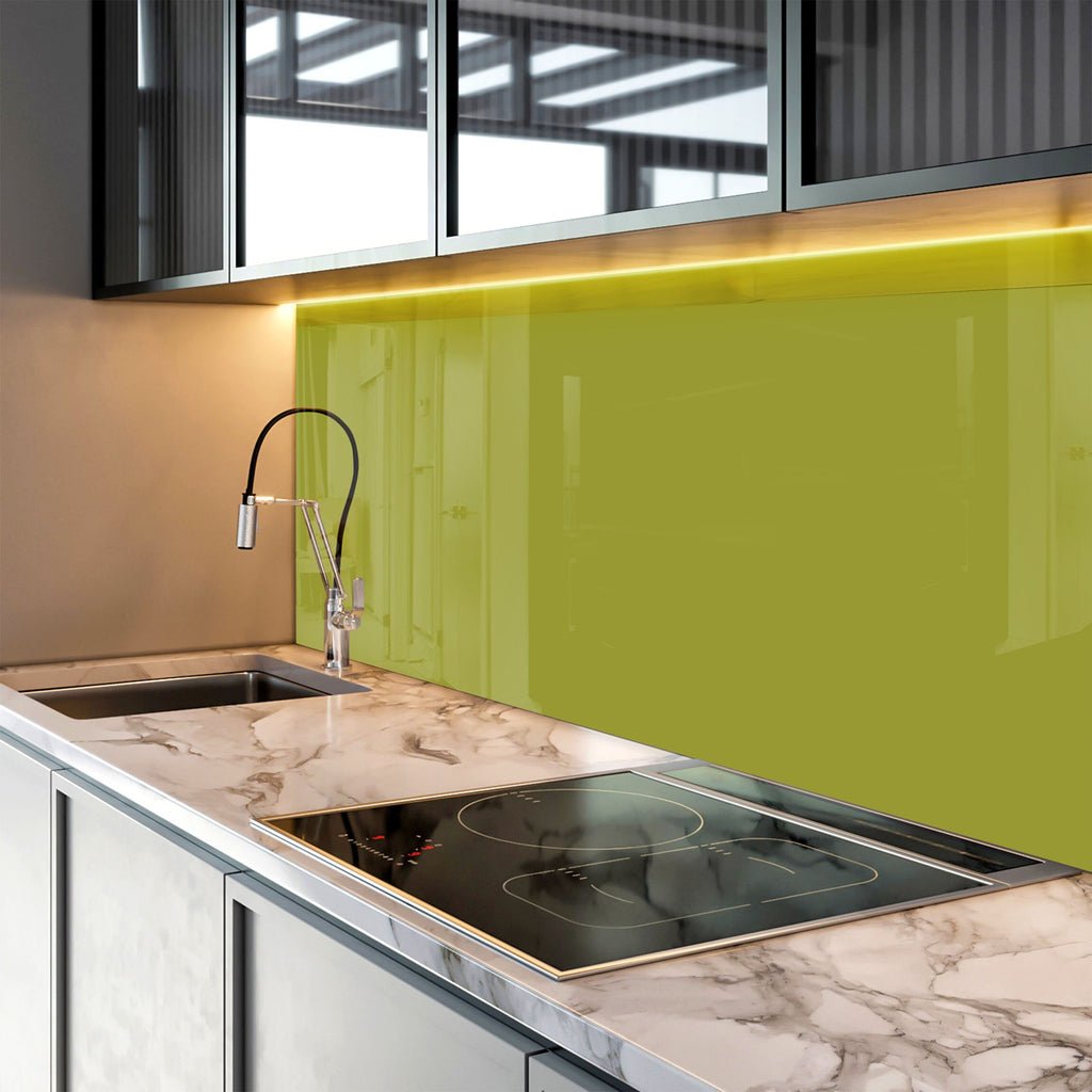 Olive - Tempered Glass Kitchen Backsplash-BacksplashArtworks