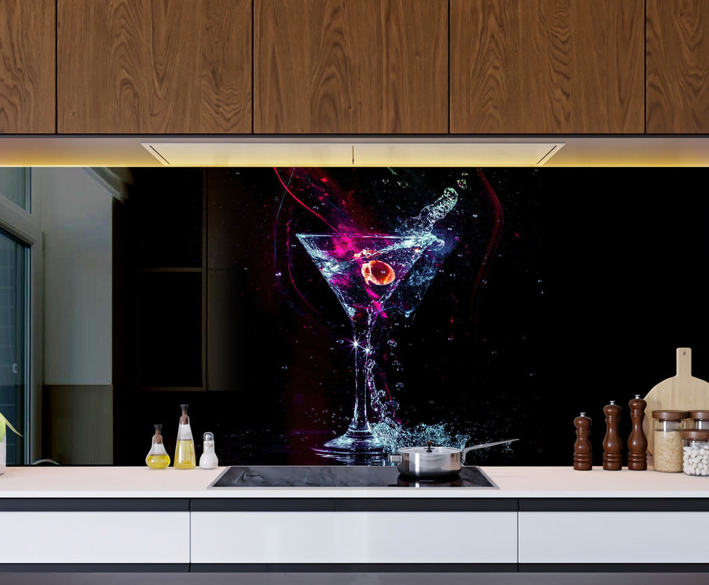 Cosmic Cocktail – Glass Kitchen Backsplash-BacksplashArtworks