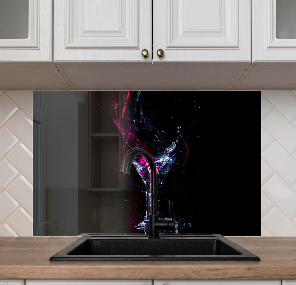Cosmic Cocktail – Glass Kitchen Backsplash-BacksplashArtworks