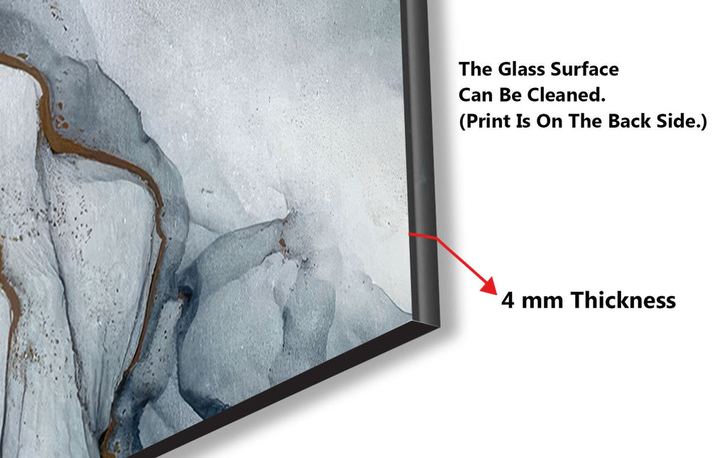 Gray & Gold Marble Mist - Glass Kitchen Backsplash-BacksplashArtworks