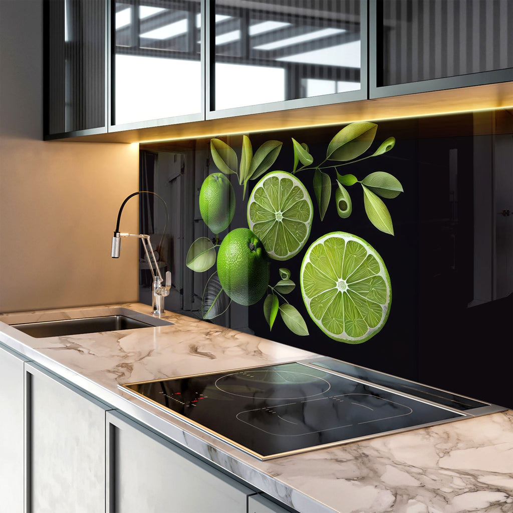Lime Slice Glass Kitchen Backsplash – Fresh Citrus Vibe-BacksplashArtworks