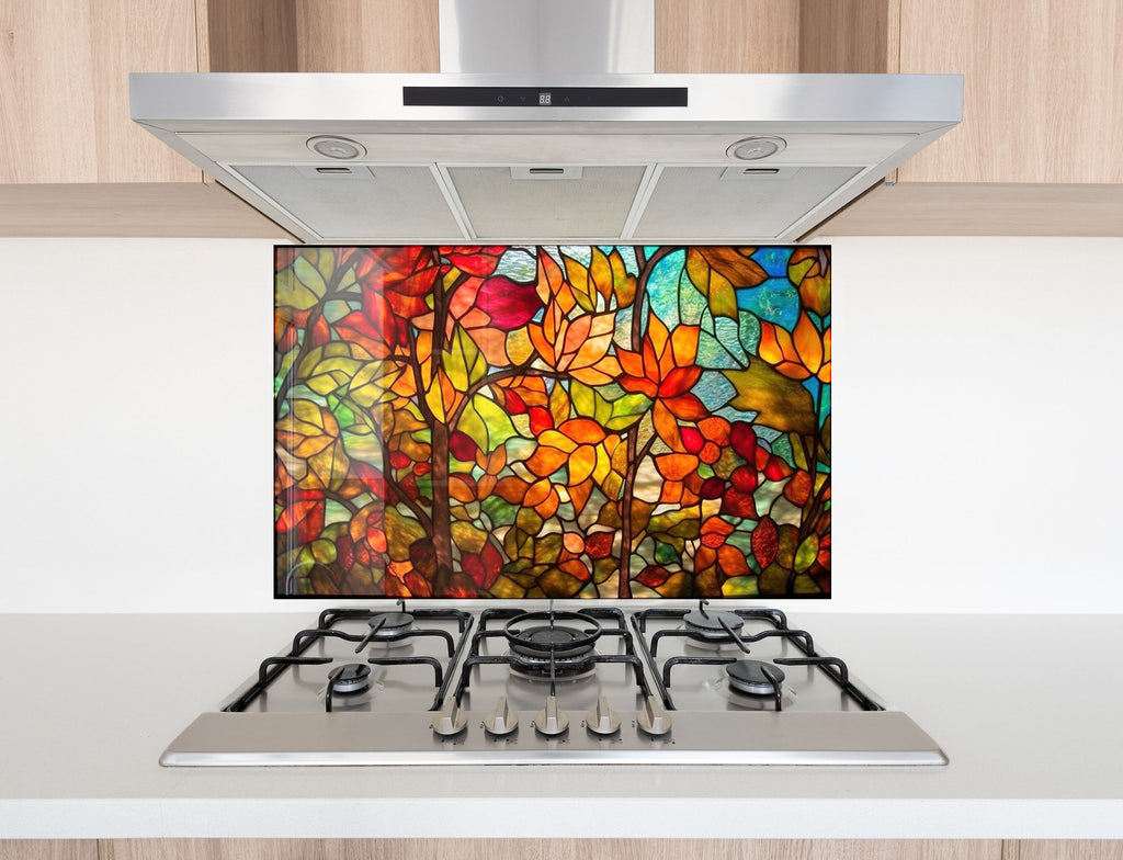 Autumn Stained - Glass Kitchen Backsplash-BacksplashArtworks