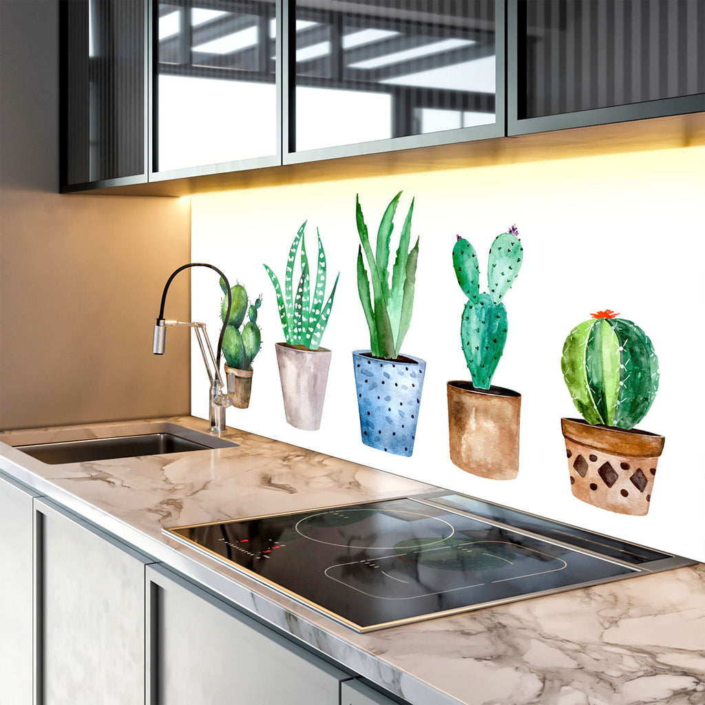 Cactus Tempered Glass Backsplash-BacksplashArtworks