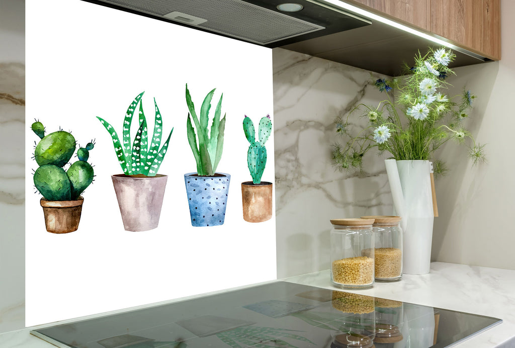 Cactus Tempered Glass Backsplash-BacksplashArtworks