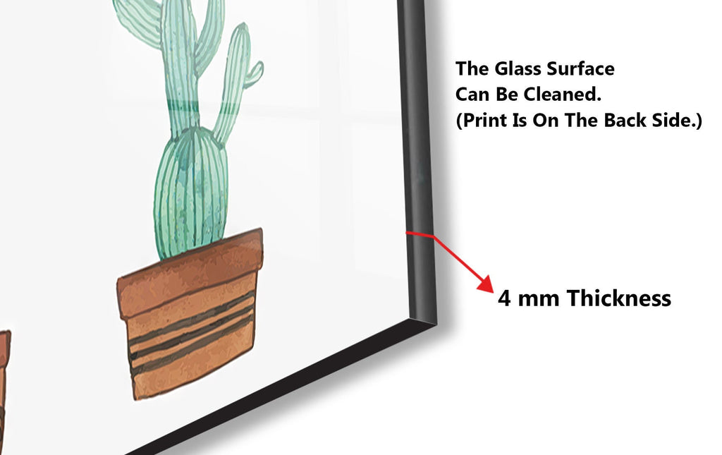 Cactus Tempered Glass Backsplash-BacksplashArtworks