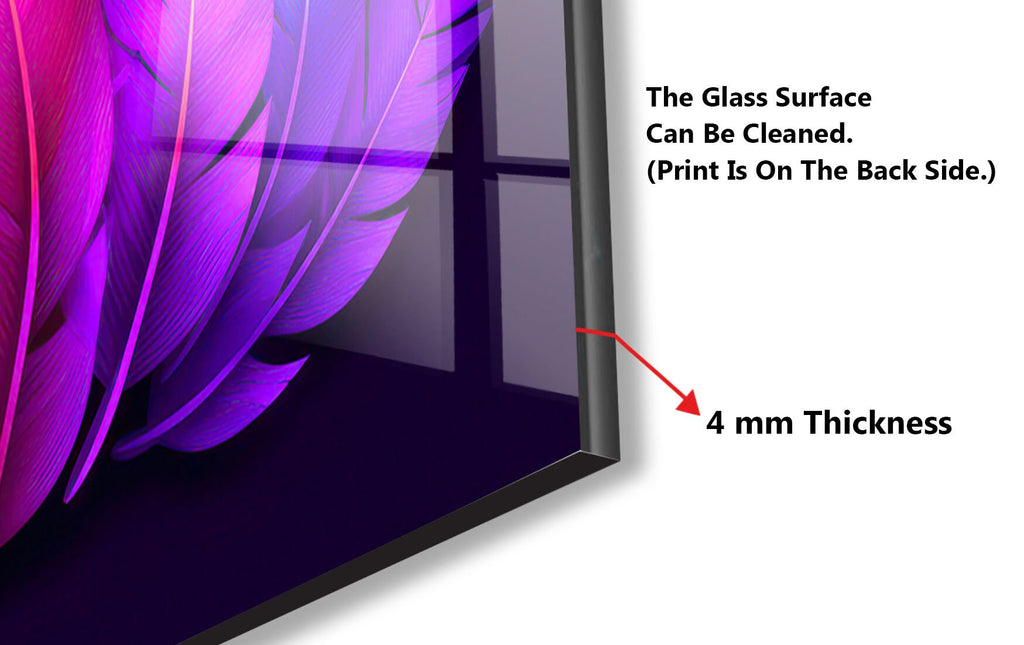 Feathers Tempered Glass Backsplash-BacksplashArtworks
